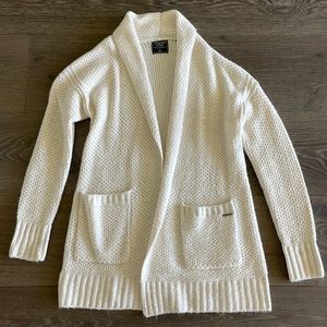 Abercrombie & Fit Long White Cardigan